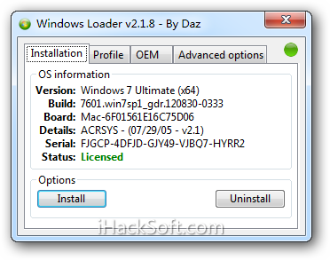 Windows Loader 2.2.1 – 完美激活Windows 7/2008/2012全系列版本