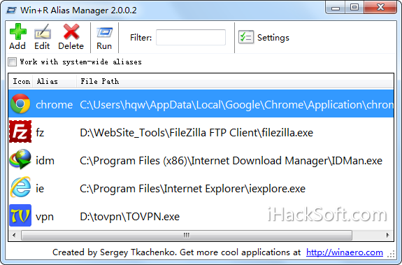 Win+R Alias Manager