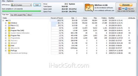 WizTree – 快速找出磁盘空间占用最大的文件和文件夹