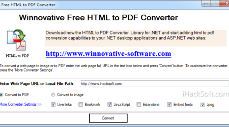 网页转换PDF或图片工具 – Free HTML to PDF Converter介绍