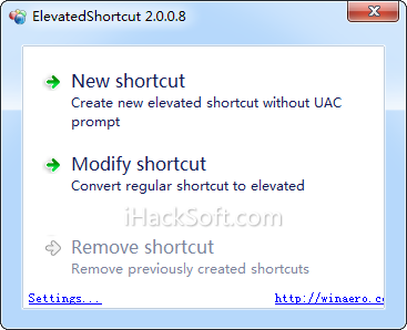 有些程序不要弹出UAC提示 – ElevatedShortcut下载及使用方法