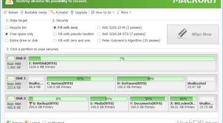 磁盘空间彻底擦除使数据无法恢复 – Macrorit Data Wiper 下载
