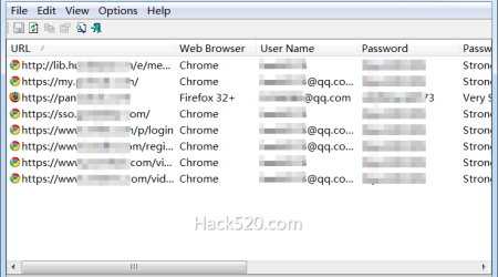 浏览器登录过的用户名密码全显示 – WebBrowserPassView 下载